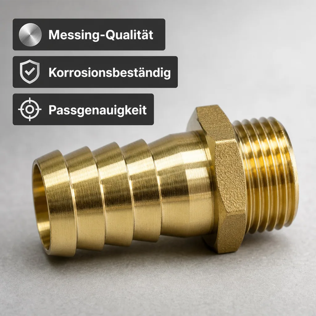 Schlauchstutzen Messing 3/4" AG - 13 mm