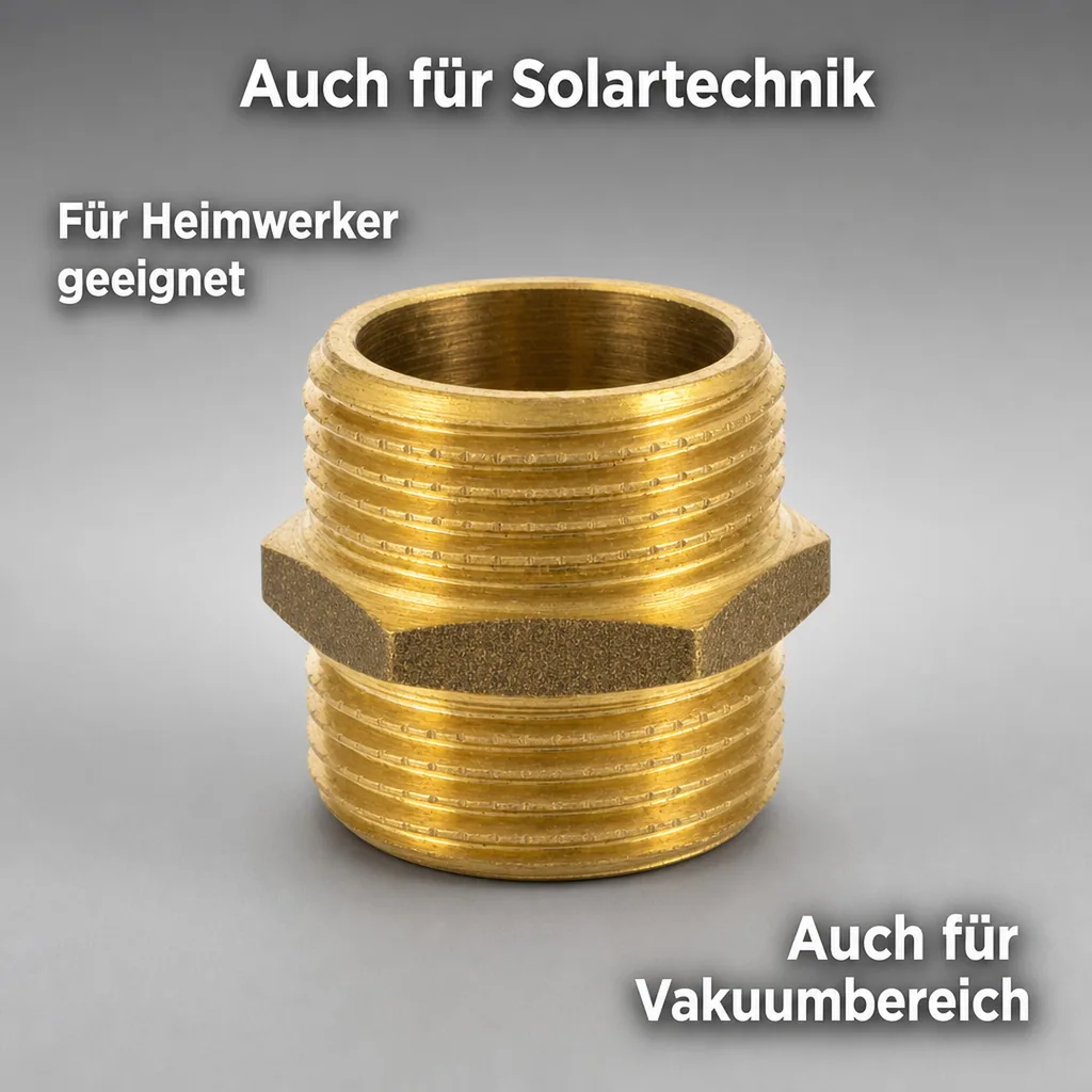 Doppelnippel Messing 1 1/2 Zoll, Gewindefitting