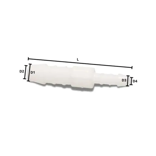 Schlauchverbinder Kunststoff, reduziert 4 mm x 3 mm
