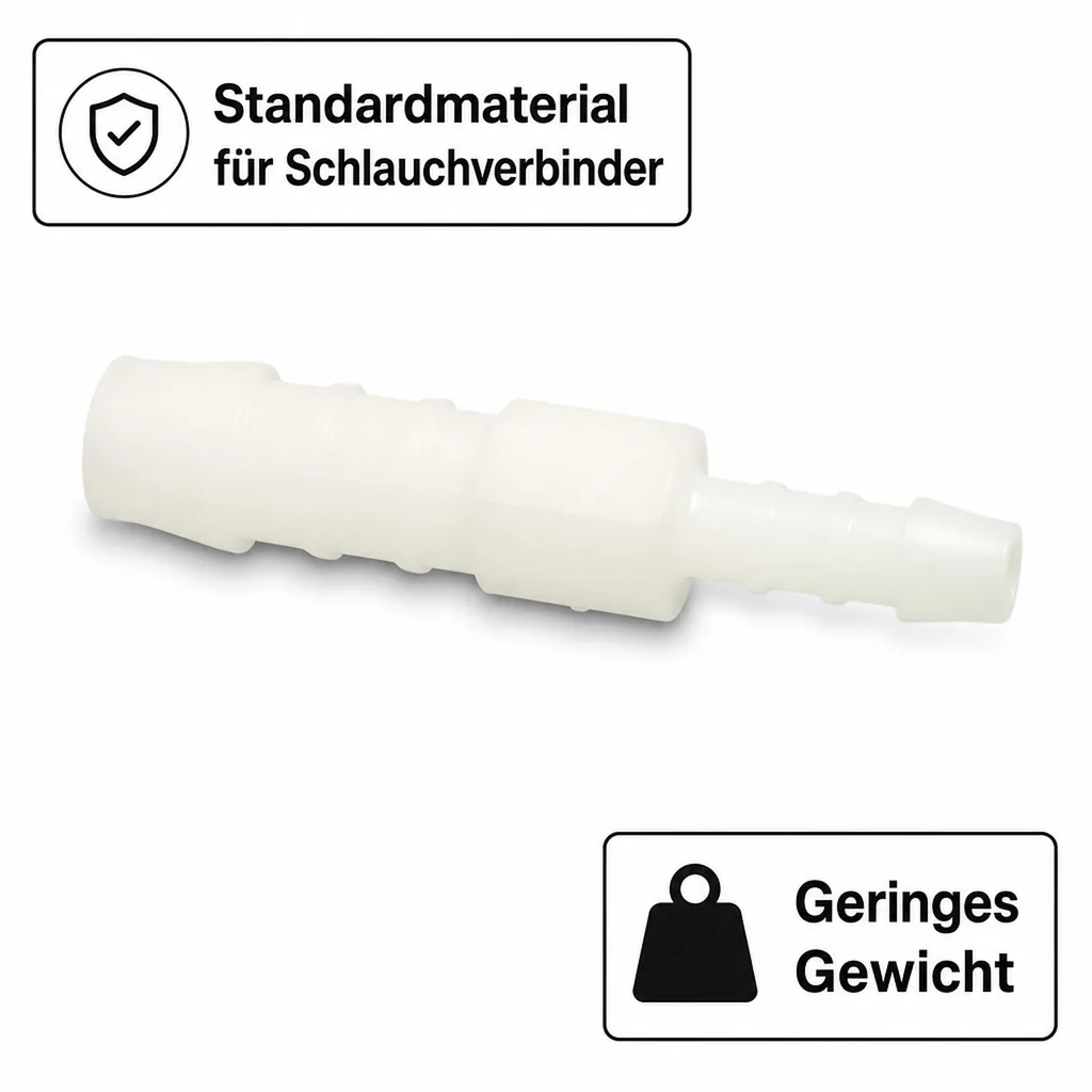 Schlauchverbinder Kunststoff Tülle reduziert 10 mm x 6 mm