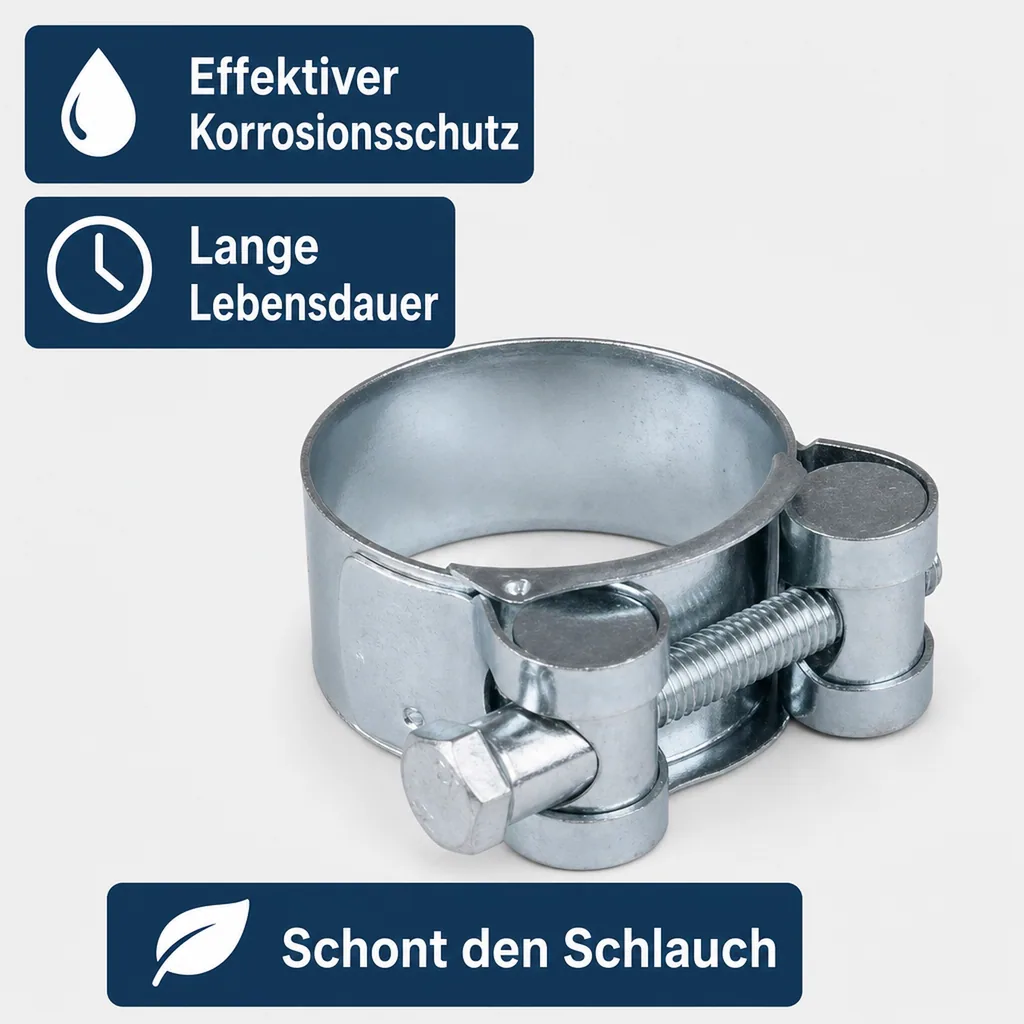Gelenkbolzenschelle 44-47mm, Spannbackenschelle, verzinkt, DIN 3017