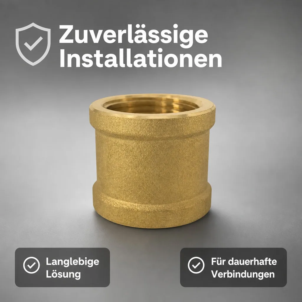 Messing Muffe, Gewindefitting 3/4 Zoll, Trinkwasser