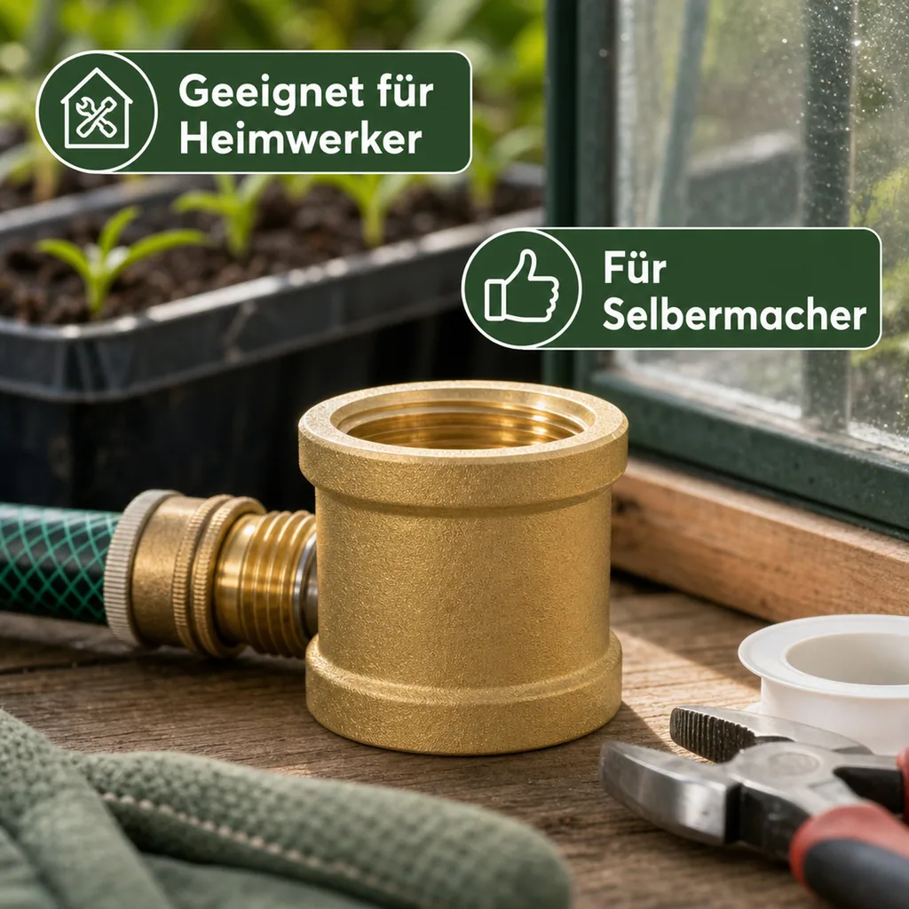 Messing Muffe, Gewindefitting 3/4 Zoll, Trinkwasser