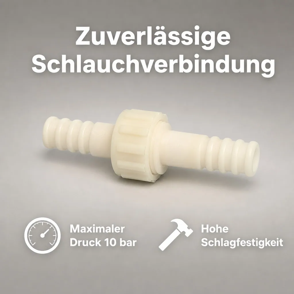 Schlauchverbinder Kunststoff 3/3 Kupplung Tülle 25 mm
