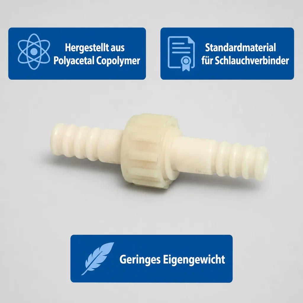 Schlauchverbinder Kunststoff 3/3 Kupplung Tülle 25 mm