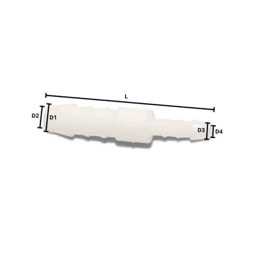 Schlauchverbinder reduziert, Kunststoff, 12mm x 10mm