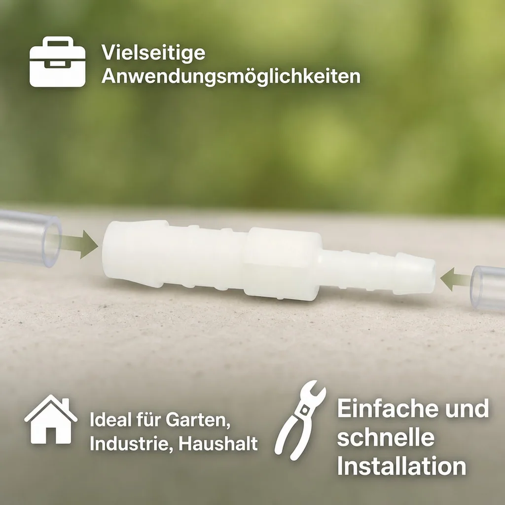Schlauchverbinder reduziert, Kunststoff, 12mm x 10mm