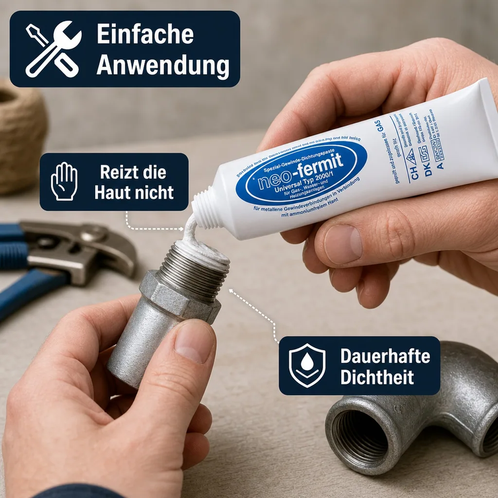 Dichtpaste, Gewindedichtpaste, 150g, Universal, Gas, Wasser, Heizung