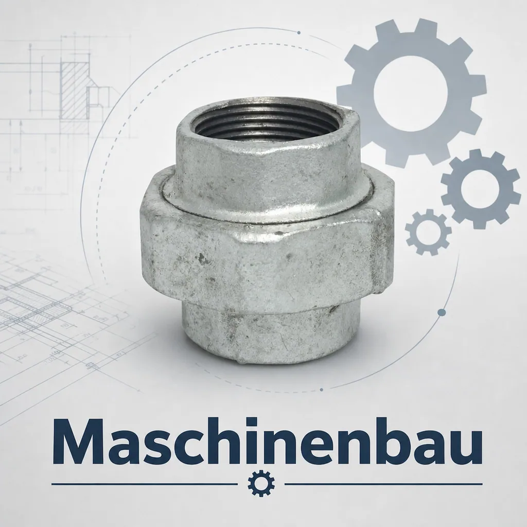Gewindefitting Temperguss Verschraubung Typ Flach 3/4" IG x 3/4" IG