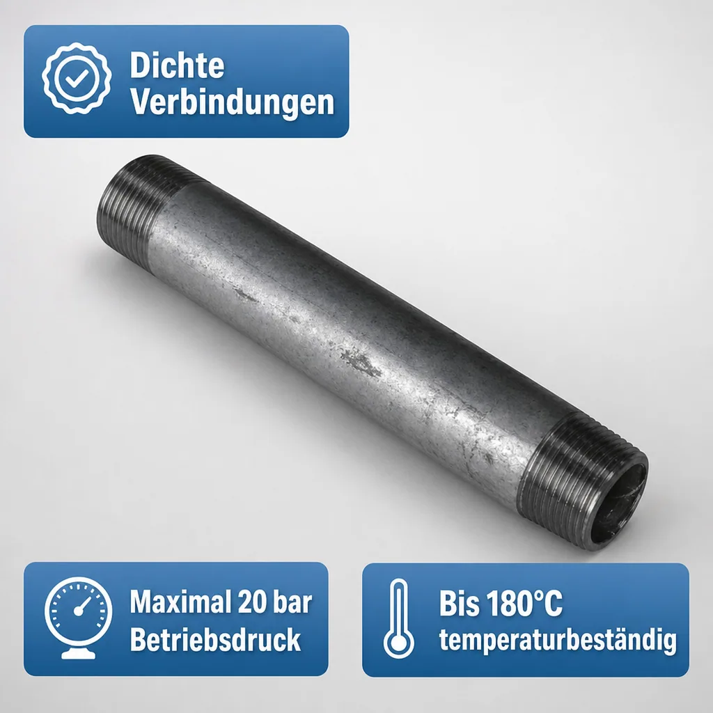 Gewindefitting Rohrnippel verzinkt 2" AG x 2" AG 40 mm