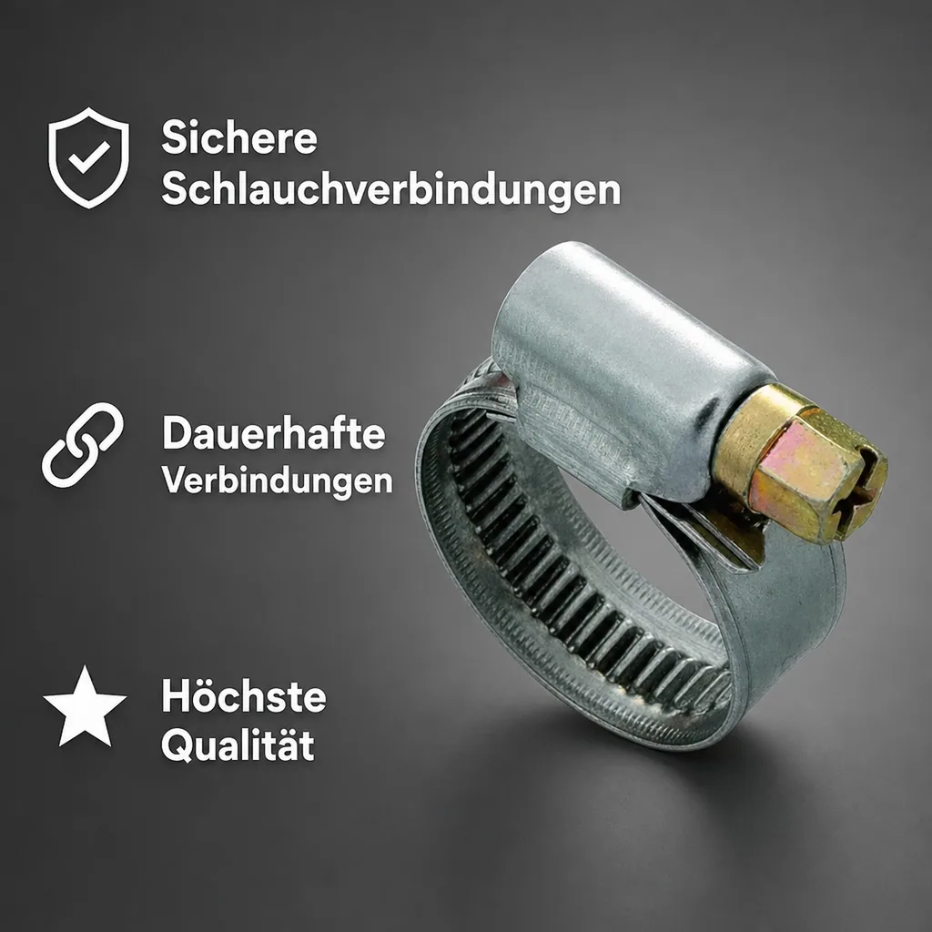 Schlauchschellen Edelstahl W4, 12mm, 80-100mm, DIN 3017