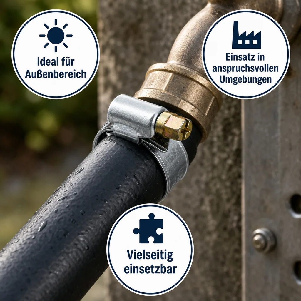 Schlauchschellen Edelstahl W4, 12mm, 80-100mm, DIN 3017