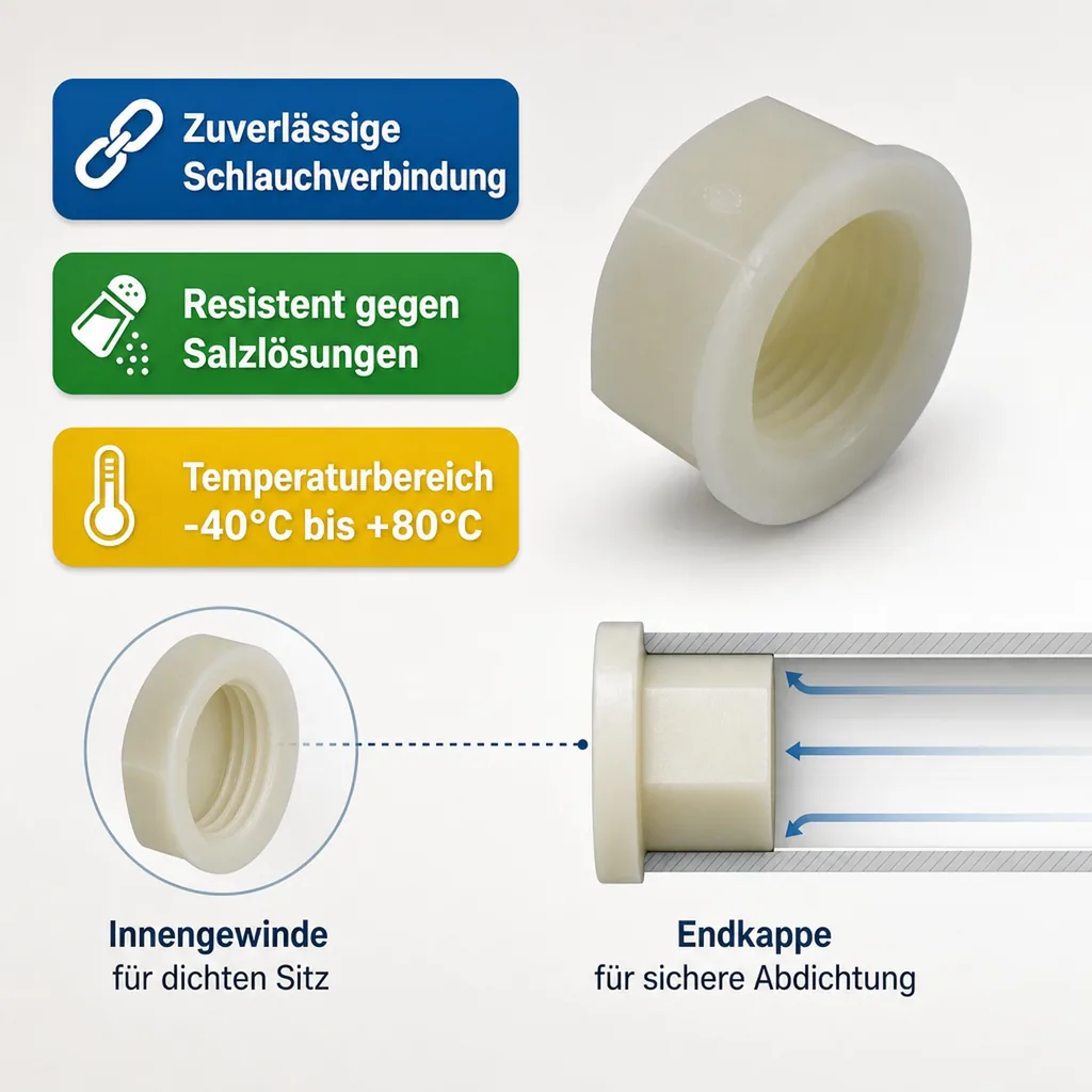 Schlauchverbinder Kunststoff Endkappe 3/4"