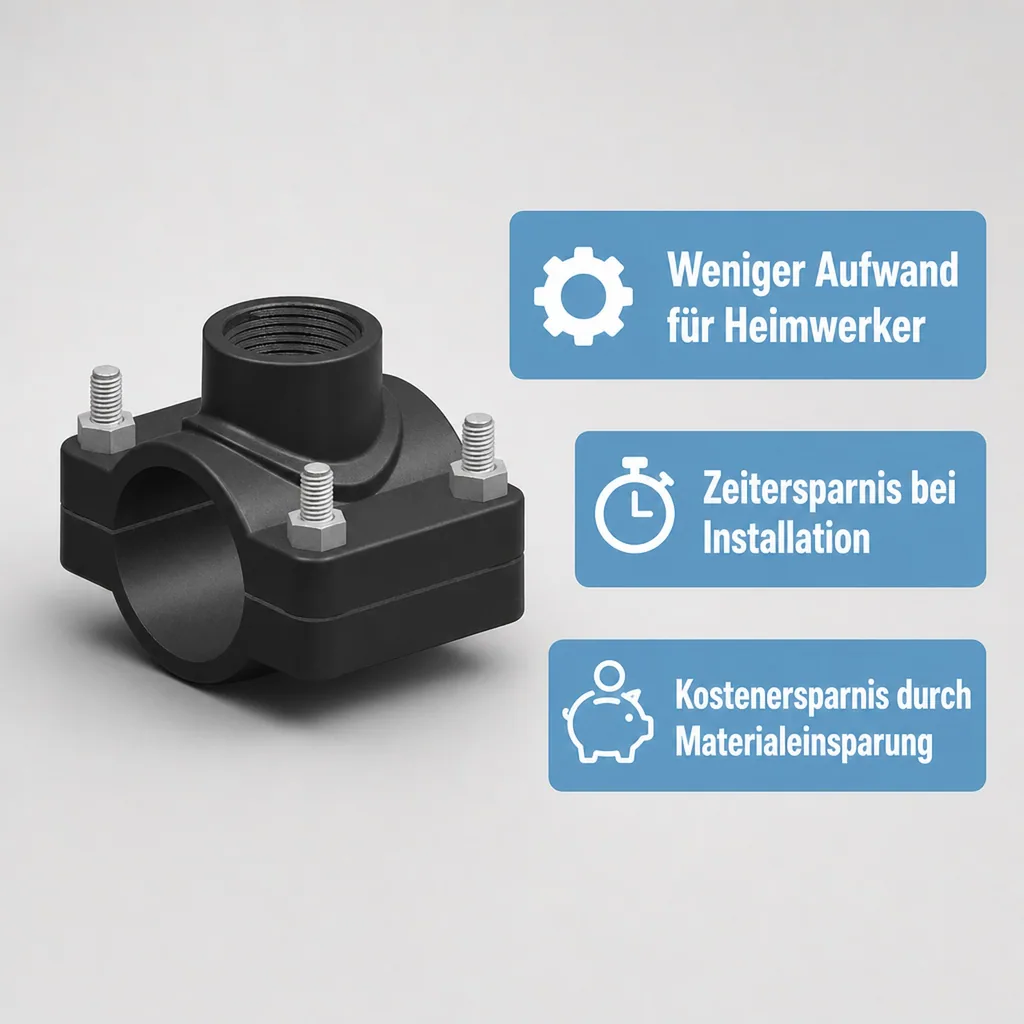 Anbohrschelle, PP Anbohrschelle 50mm, Wasserleitung Anbohrschelle