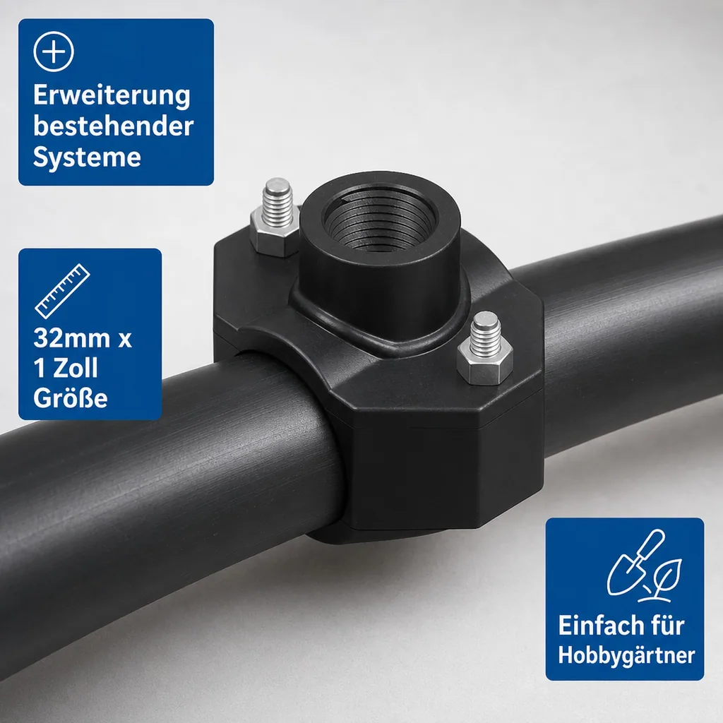 Anbohrschelle 32mm, PP Anbohrschelle, Wasserleitung Anbohren