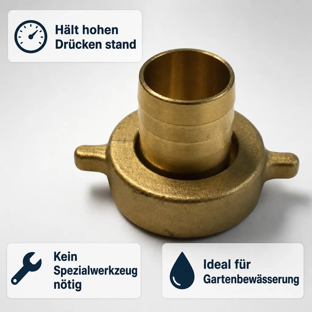 Schlauchverschraubung 3/4 Zoll, Messing Schlauchverbinder, 19 mm, Innengewinde