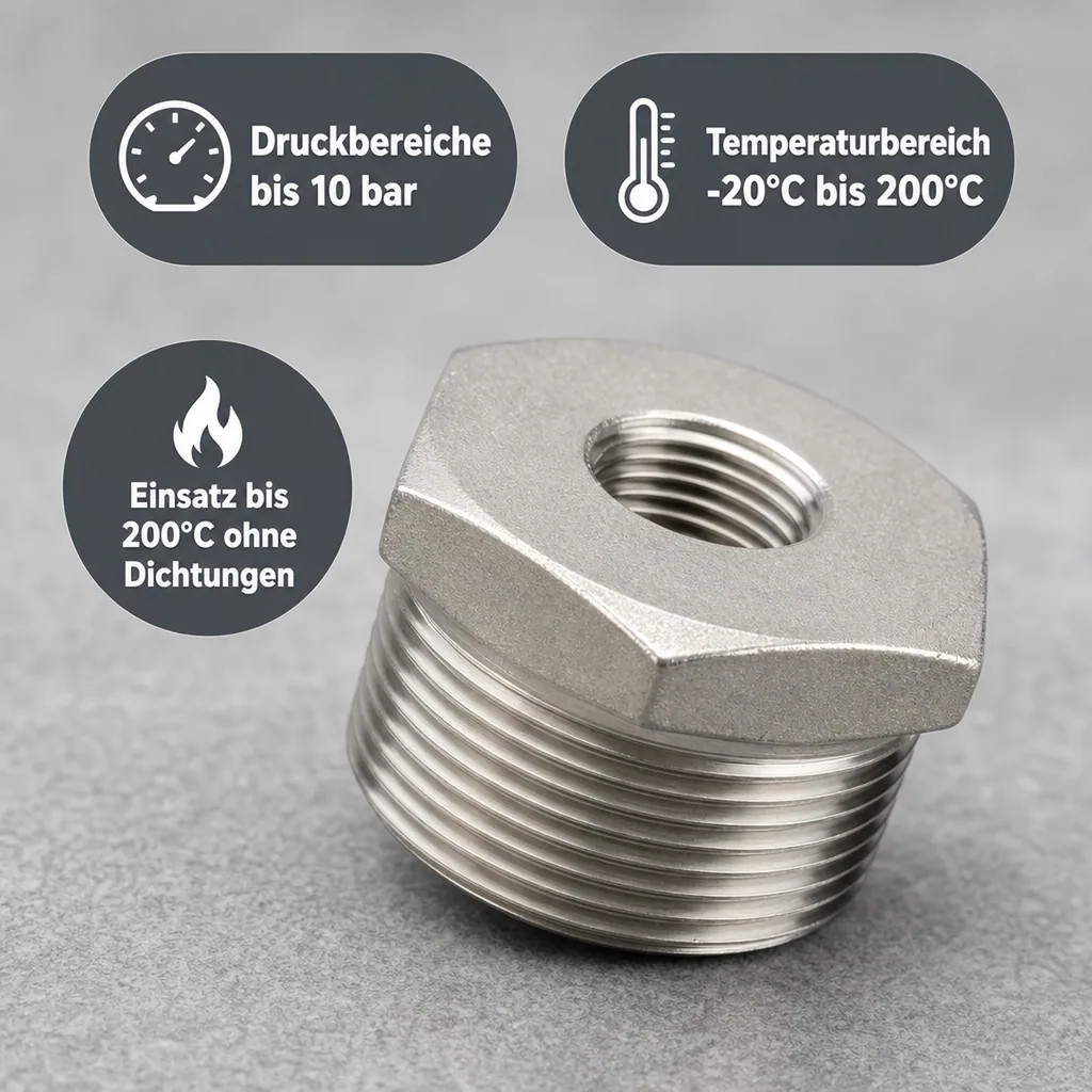 Gewindefitting Edelstahl Reduzierstück 2" AG x 1" IG