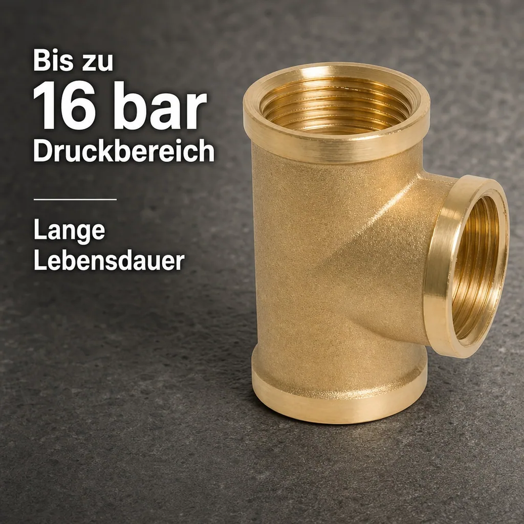 Messing T-Stück 3/4 Zoll, Gewindefitting, Innengewinde