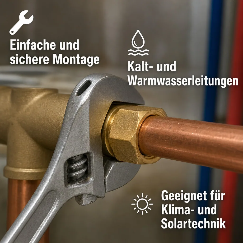 Messing Kappe, Gewindefitting Messing, 1 1/2 IG, Rohr Kappe