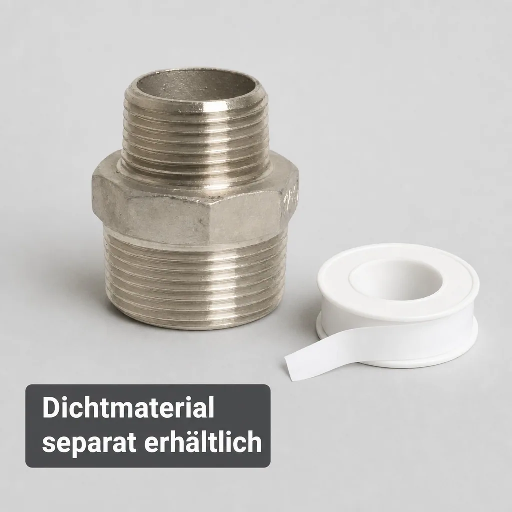 Gewindefitting Edelstahl Reduziernippel 1 1/2" AG x 1 1/4" AG