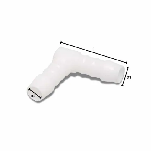Schlauchverbinder 19mm, Kunststoff Winkelverbinder 90 Grad