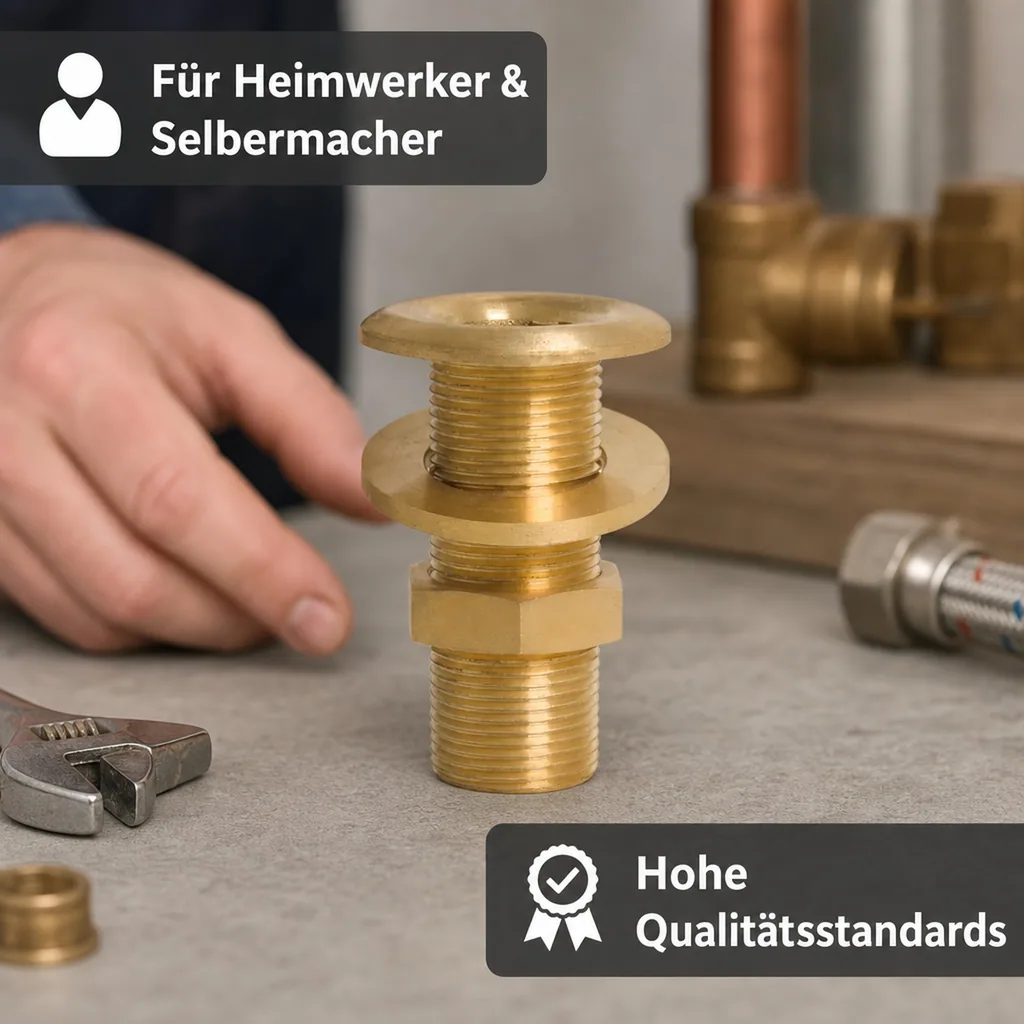 Messingfitting, Gewindefitting Messing, Durchgangsverschraubung 1 1/2" AG