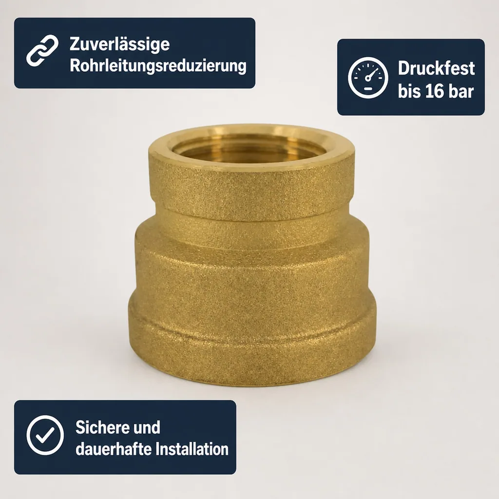Messing Muffe reduziert, Gewindefitting, 1" IG x 3/4" IG