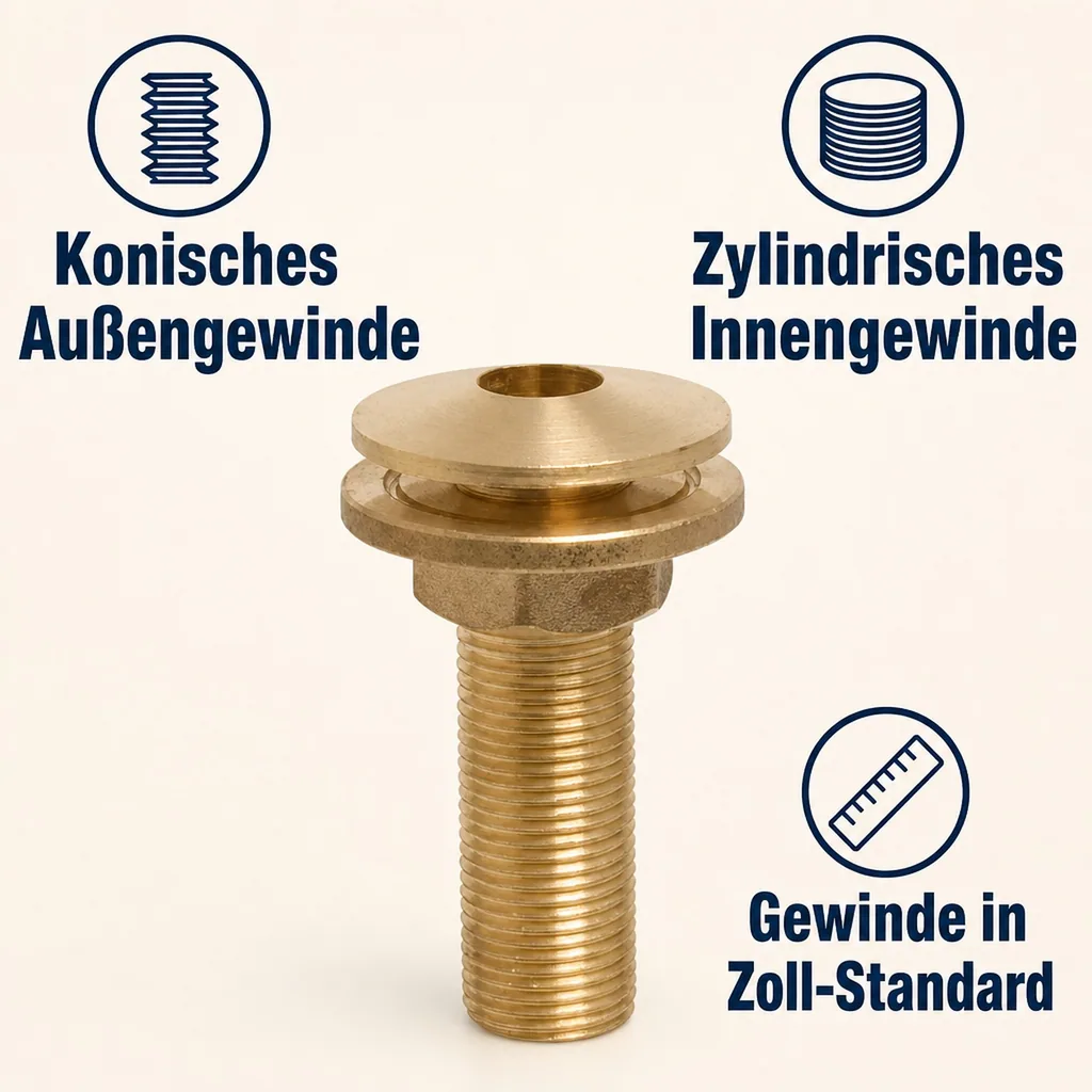 Gewindefitting Messing Durchführung 1 1/2" AG
