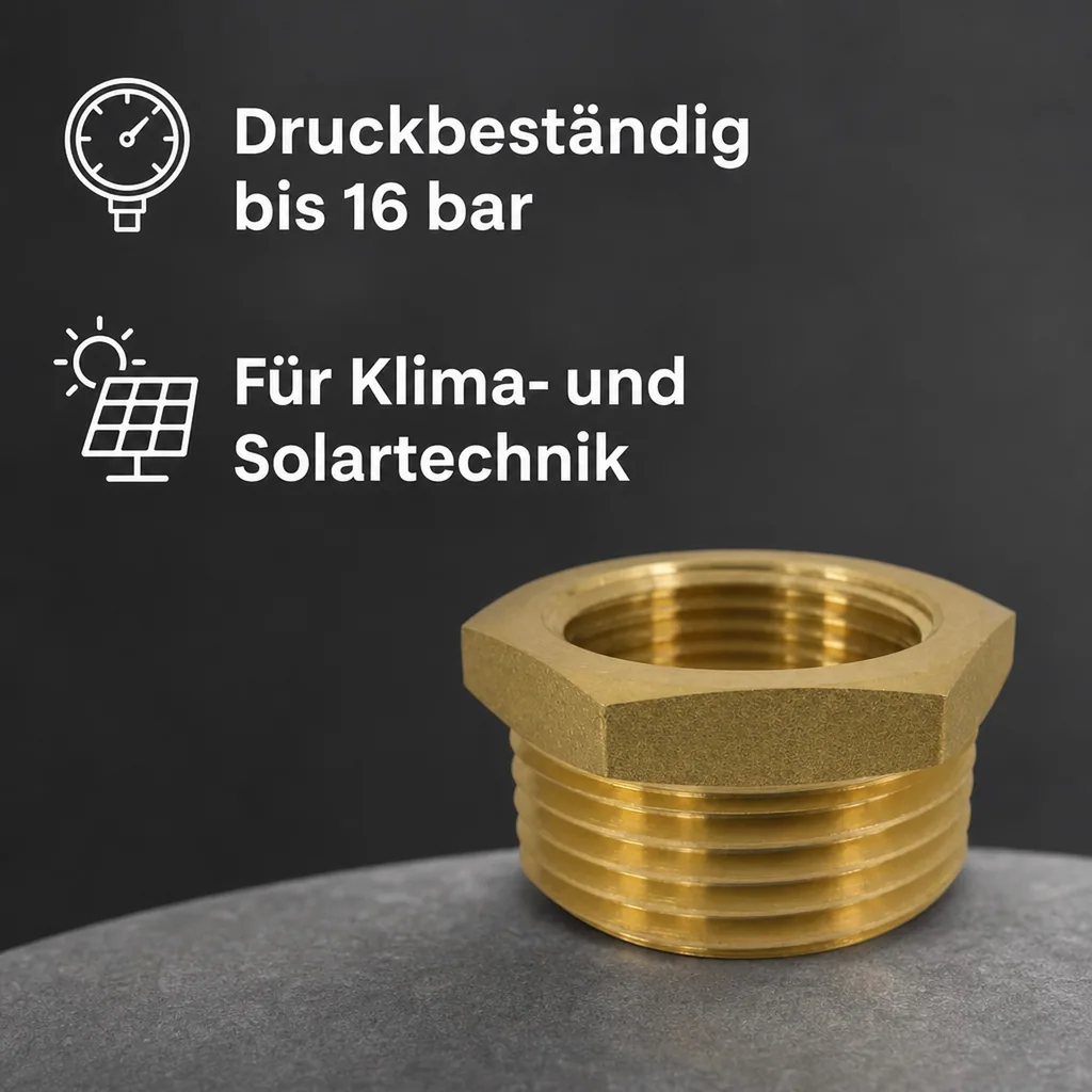 Gewindefitting Messing Reduzierstück 1" AG x 3/4" IG