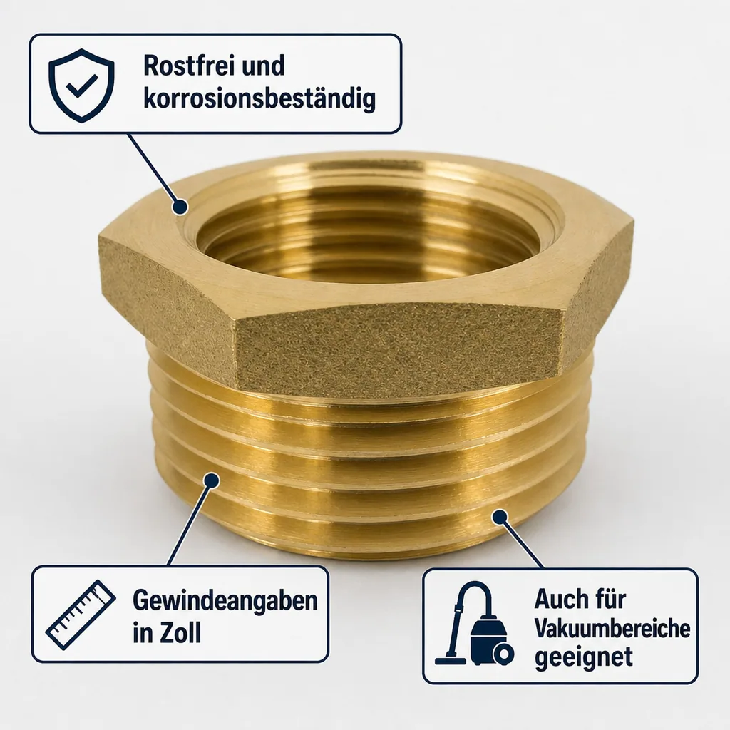 Gewindefitting Messing Reduzierstück 1" AG x 3/4" IG