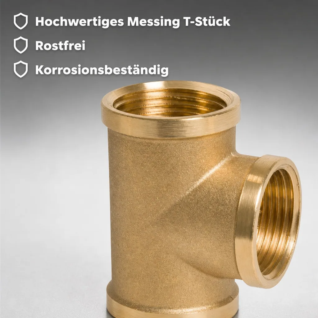 Gewindefitting Messing T-Stück 2" Innengewinde