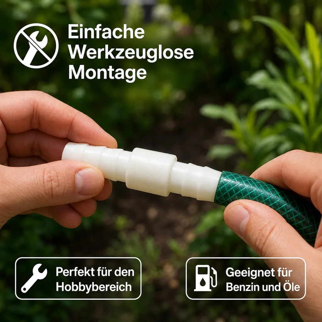 Schlauchverbinder 14mm, Kunststoff Schlauchverbinder, Tülle