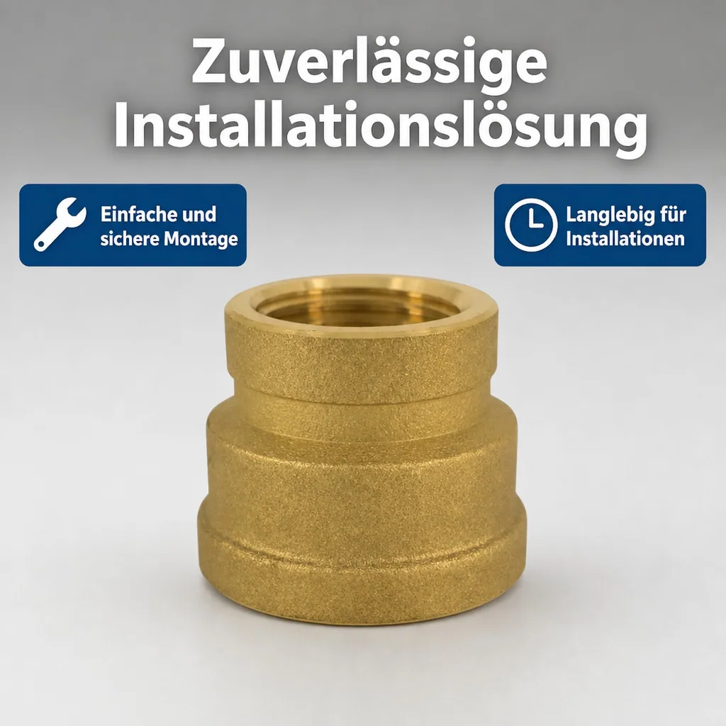 Messing Muffe reduziert, 3/4" IG x 1/2" IG Gewindefitting