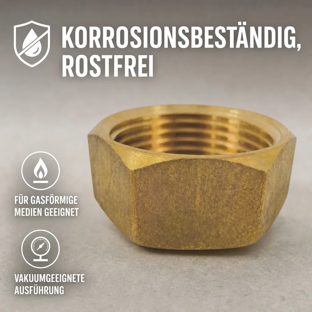 Messing Fitting, Gewindefitting Messing, Kappe 1 1/4" IG