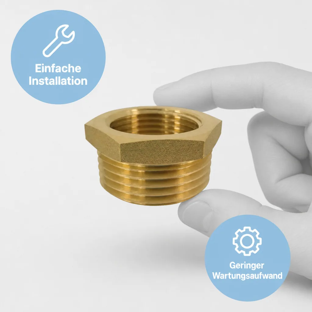 Messing Reduzierstück, Gewindefitting 1 1/4" AG x 3/4" IG