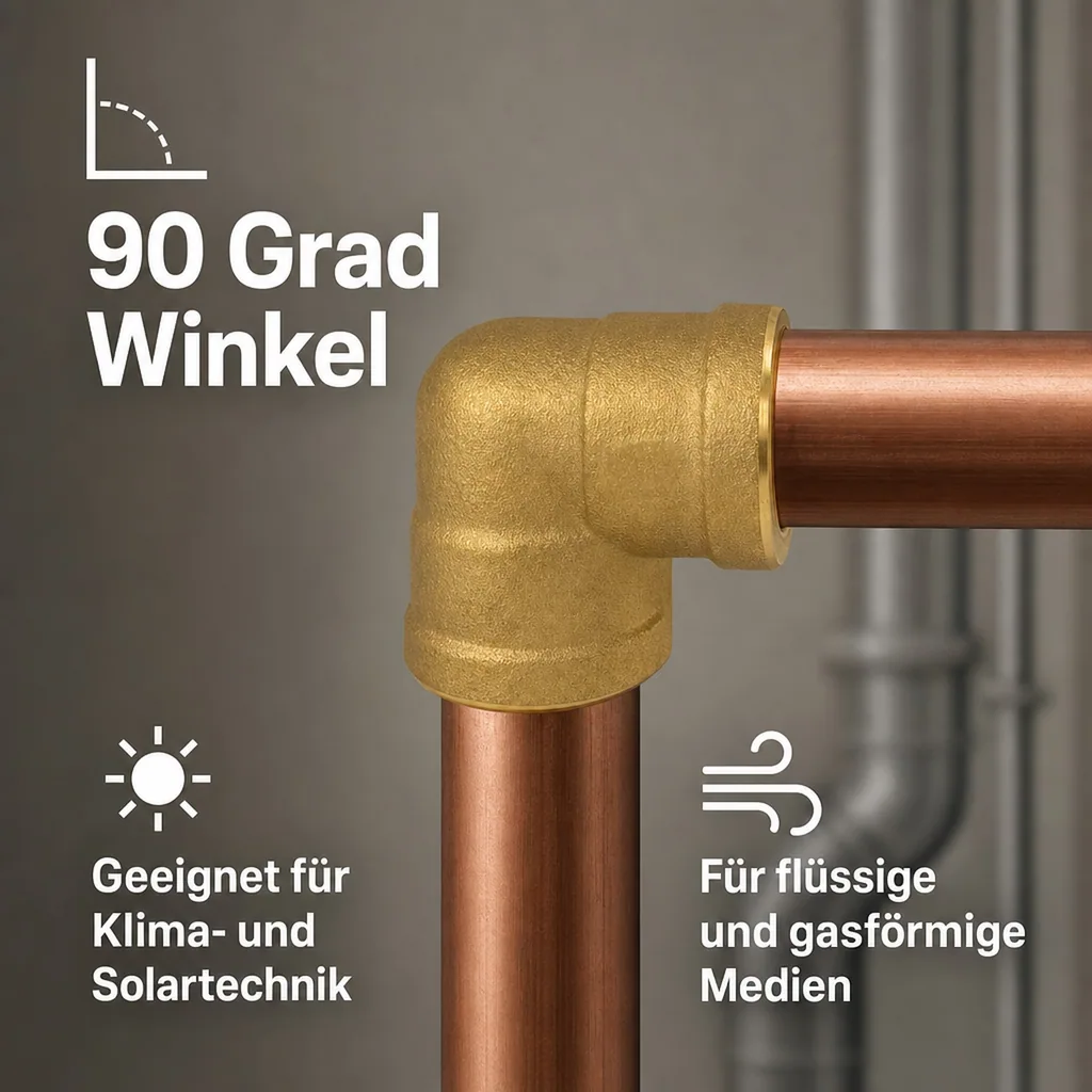Messing Winkel, Gewindefitting, 90 Grad Winkel
