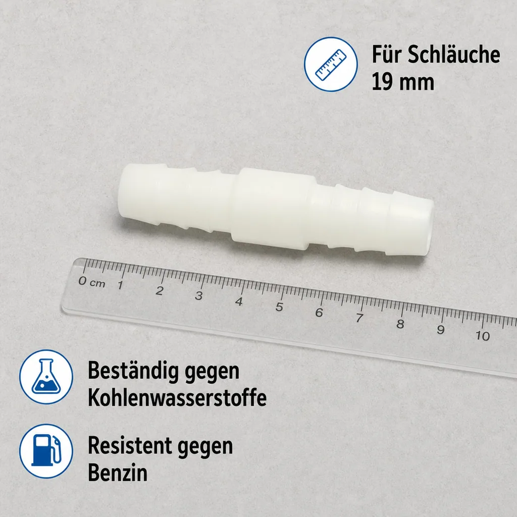 Schlauchverbinder Kunststoff Tülle 19 mm