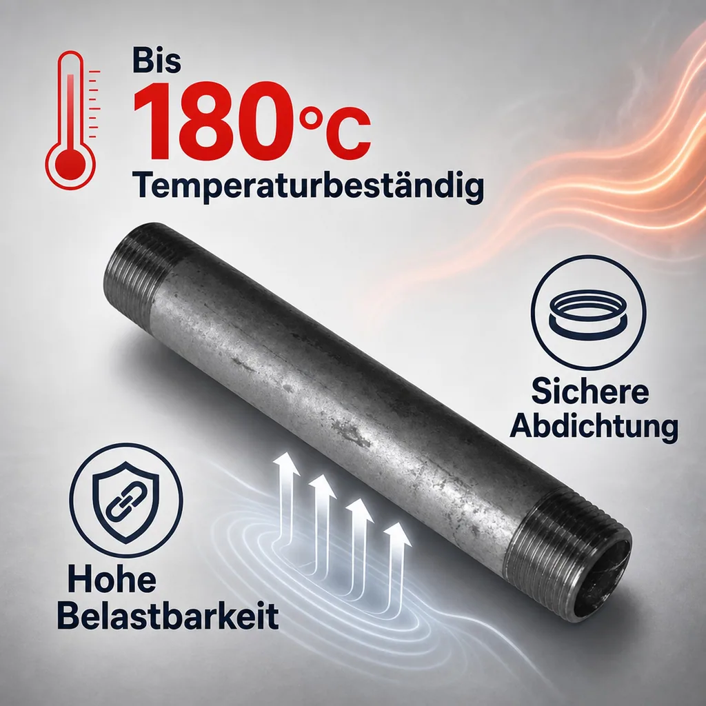 Rohrnippel verzinkt, Gewindefitting, 1 1/4 Zoll