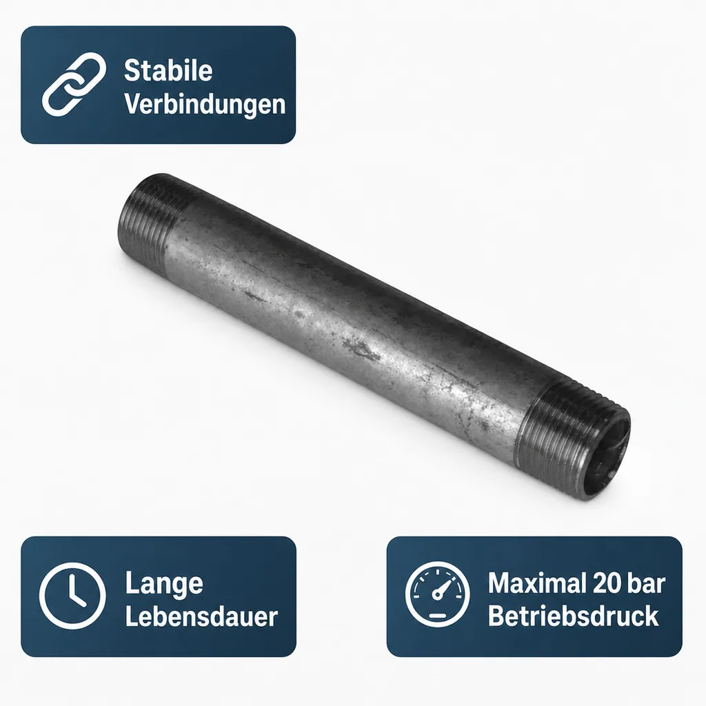 Rohrnippel verzinkt, Gewindefitting, 1 1/4 Zoll