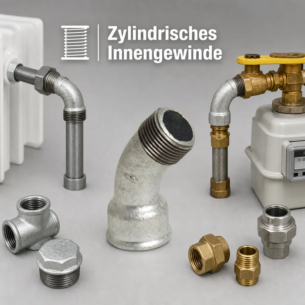 Gewindefitting Temperguss Bogen 45° 3/4" IG x 3/4" AG
