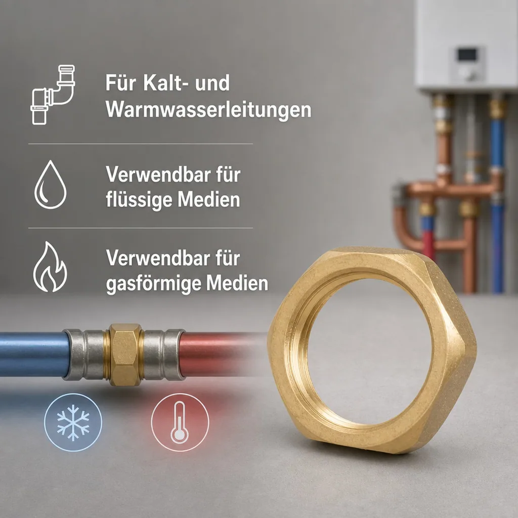 Gewindefitting Messing Gegenmutter 3/8" IG