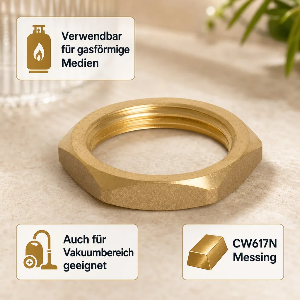 Gewindefitting Messing Gegenmutter 3/8" IG
