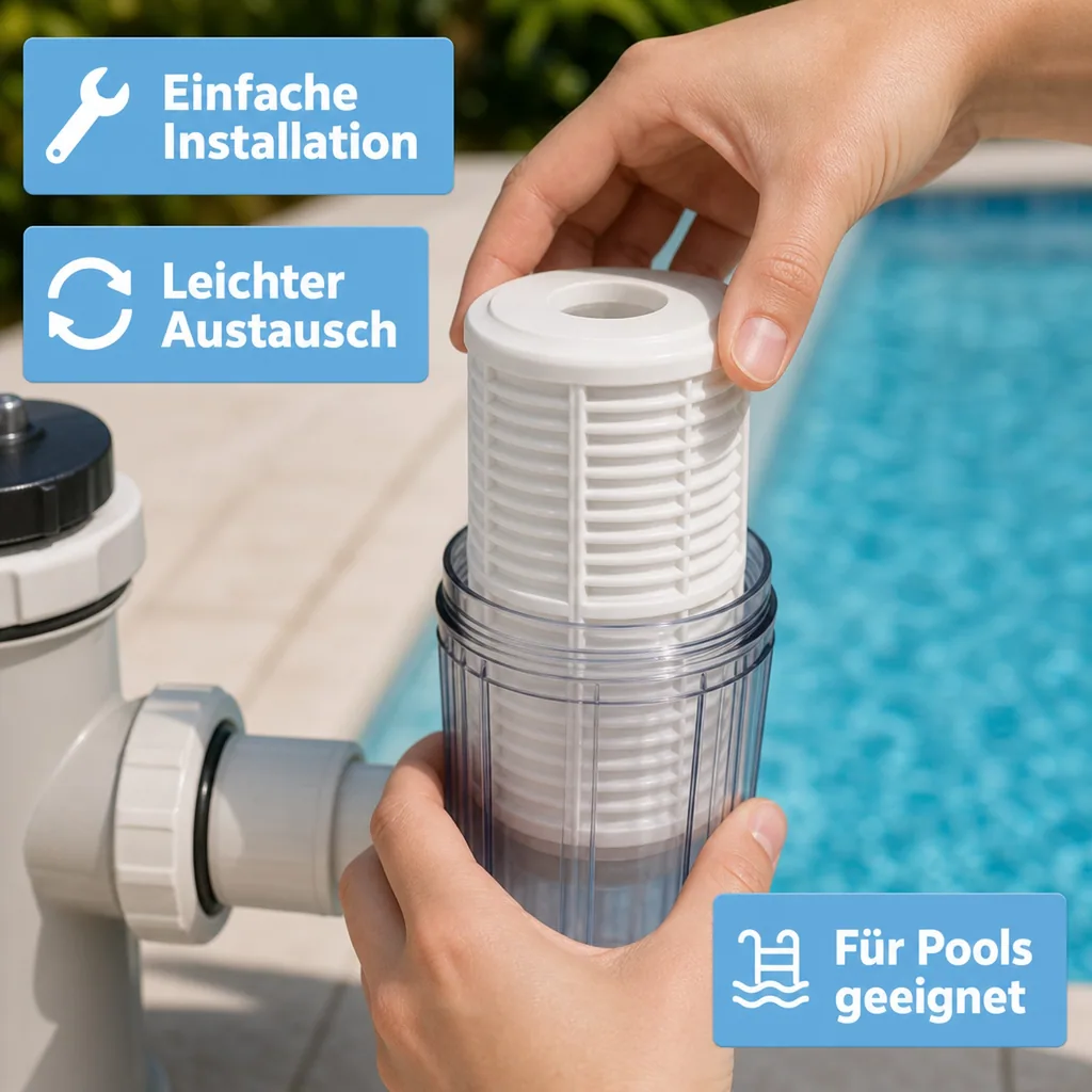 Profec Filtereinsatz, Filterkartusche, Siebfilter - Nylon 60micron, Polyestergaze, Typ Kleinfilter 5"