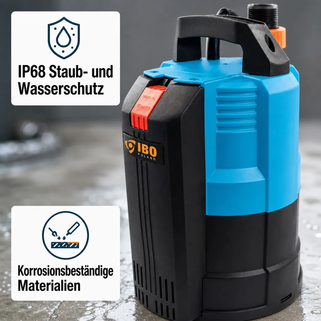 Tauchpumpe flachsaugend, Brunnenpumpe, Unterwasserpumpe 0.55kW, 230V