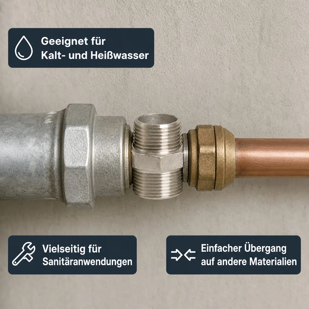 Edelstahl Reduziernippel, Gewindefitting 2"x1" AG, V4A