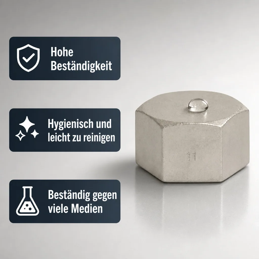 Edelstahl Kappe, Gewindefitting Edelstahl 1 1/4 Zoll, V4A