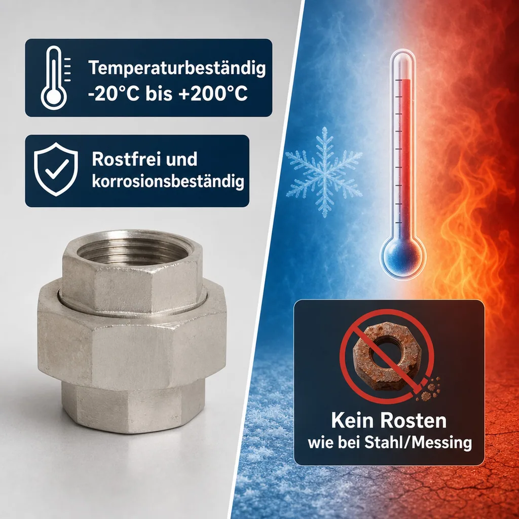 Gewindefitting Edelstahl 3/8", Edelstahl Verschraubung Innengewinde, V4A