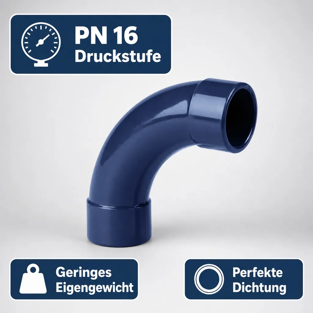 PVC - U 90° Bogen 20 mm PN16