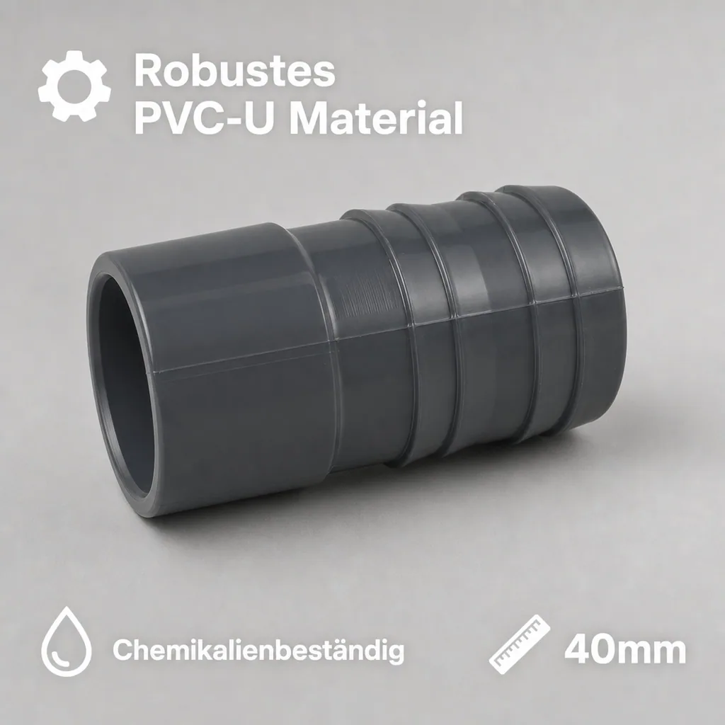 PVC Fittings, Klebefitting, Schlauchtülle 40mm