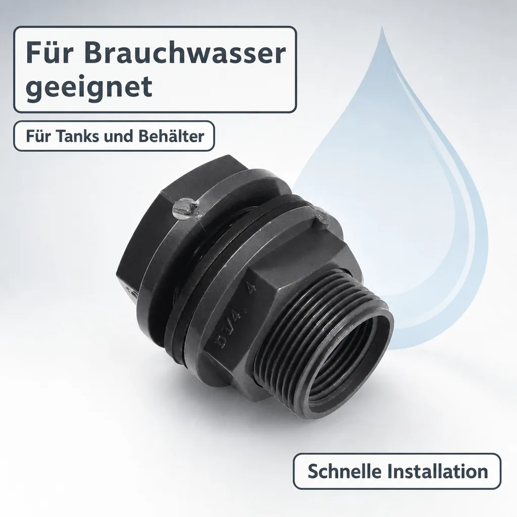 PVC Durchführung, Tankdurchführung, Klebemuffe 40, PN10